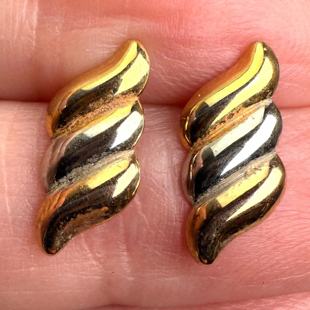 Goldtone and Silvertone vintage pierced post earrings